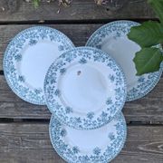 Set of 4 antique ironstone plates from Saint-Amand, "Jane" model.
