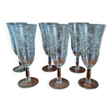 6 Luminarc Enghien champagne flutes from the 1950s/60s.