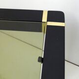 Table basse bois noir & verre fumé