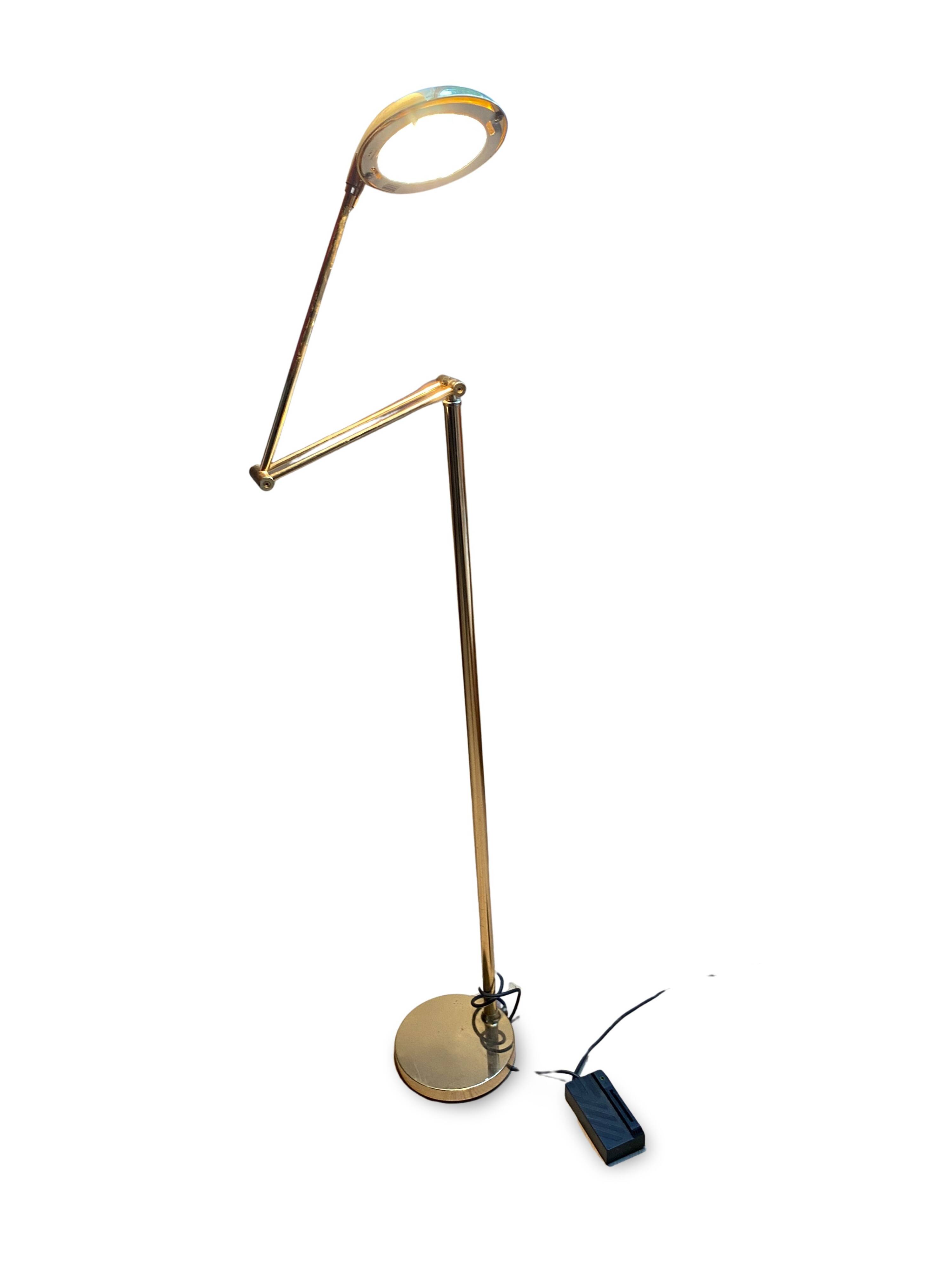 Articulated halogen lamp in chrome-plated brass – 1990s design – Italy