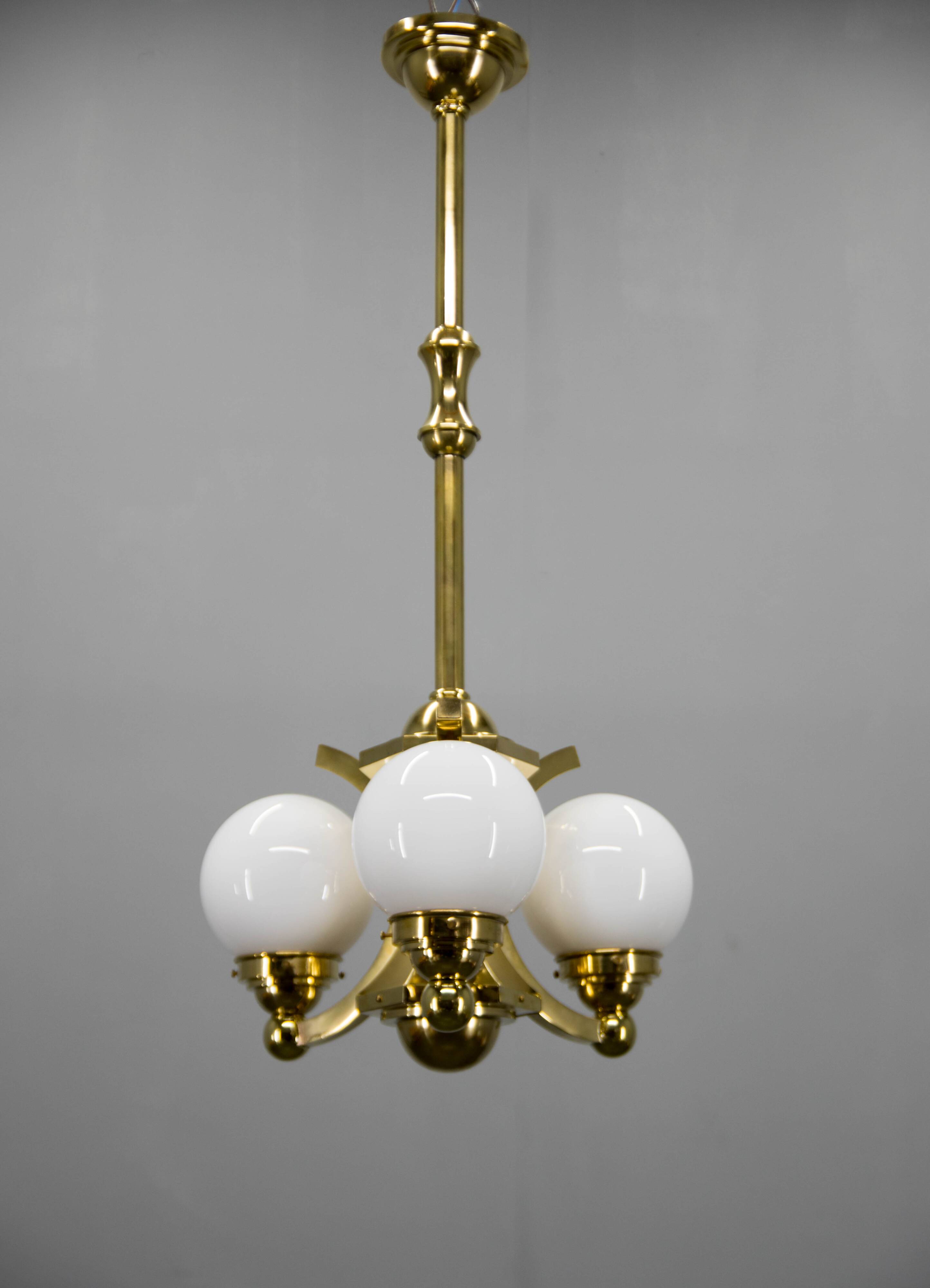 Art Deco Chandelier by Gocar, 1910s, Restored