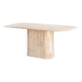 Vintage dining table. Travertine marble. Italy, 90s.