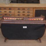 Small Vintage Bench Sofa Studded Leather Sofa 1970s