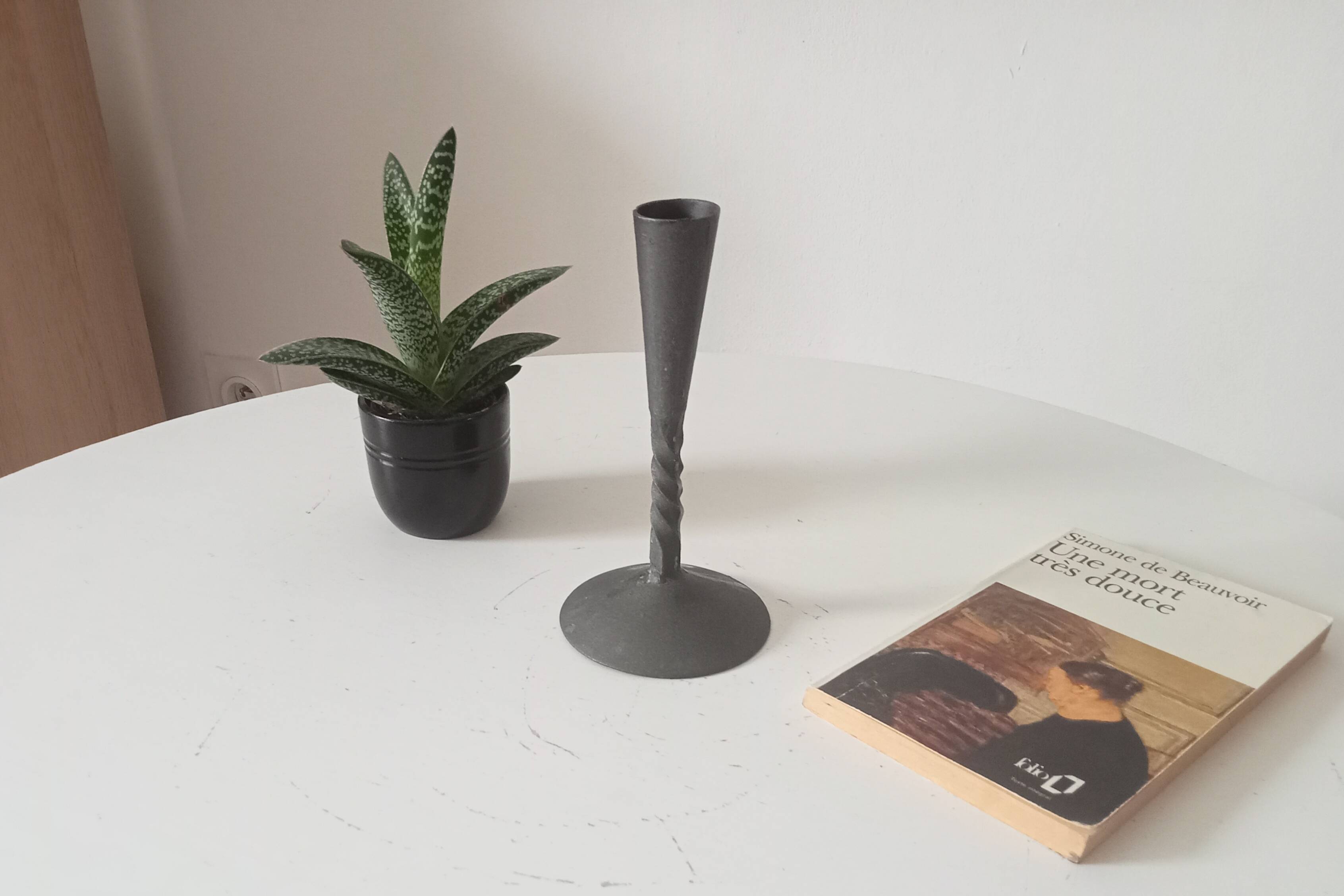 Vintage brutalist candlestick