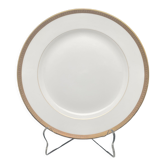 Round porcelain dish from Limoges golden tower