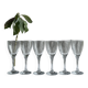 Set of 6 twisted ribbed glass wine glasses