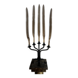 Metal candlestick, Murano glass ornament