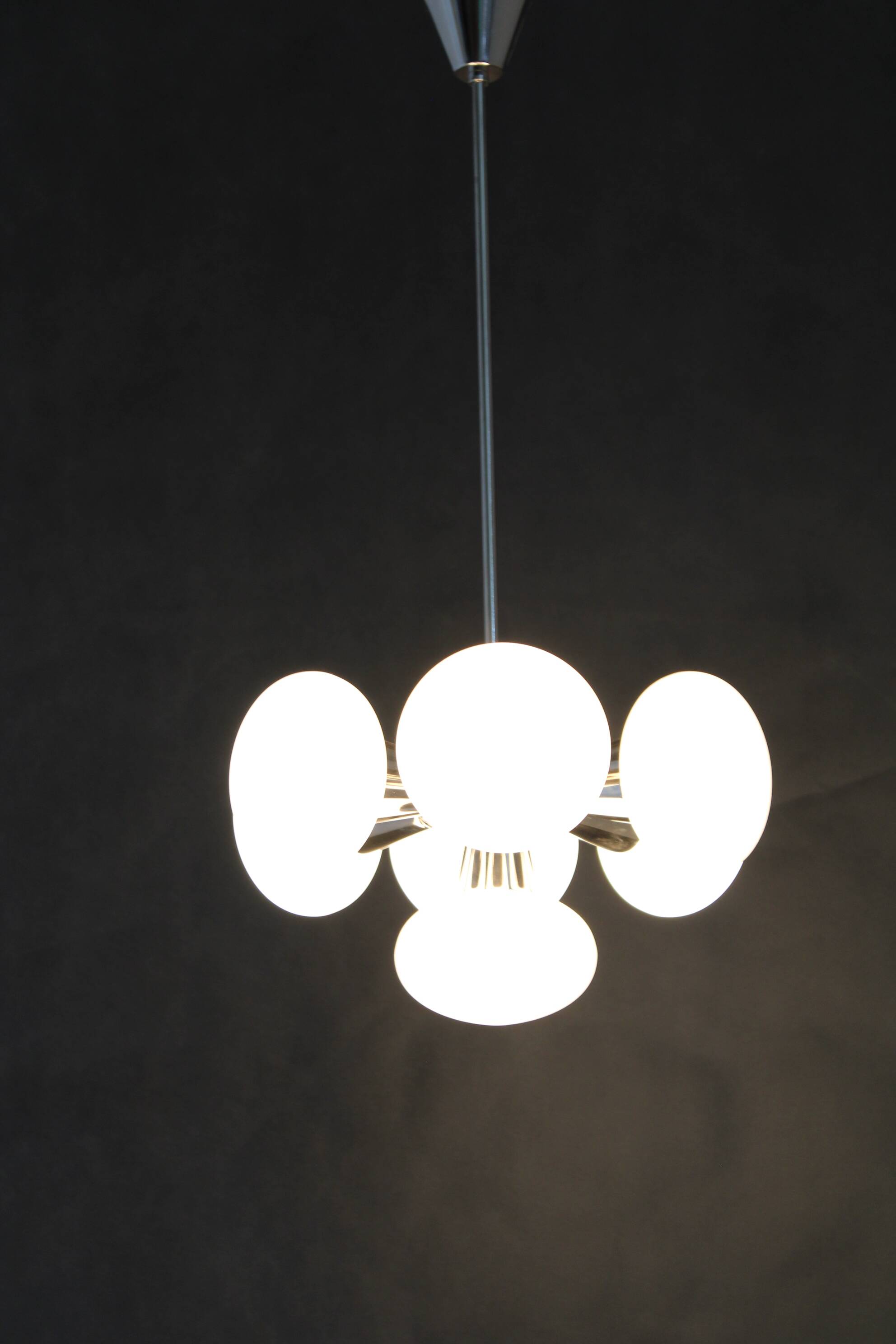 1970s Chrome Plated 7-Flamming Sputnik by Kamenicky Senov, Czechoslovakia