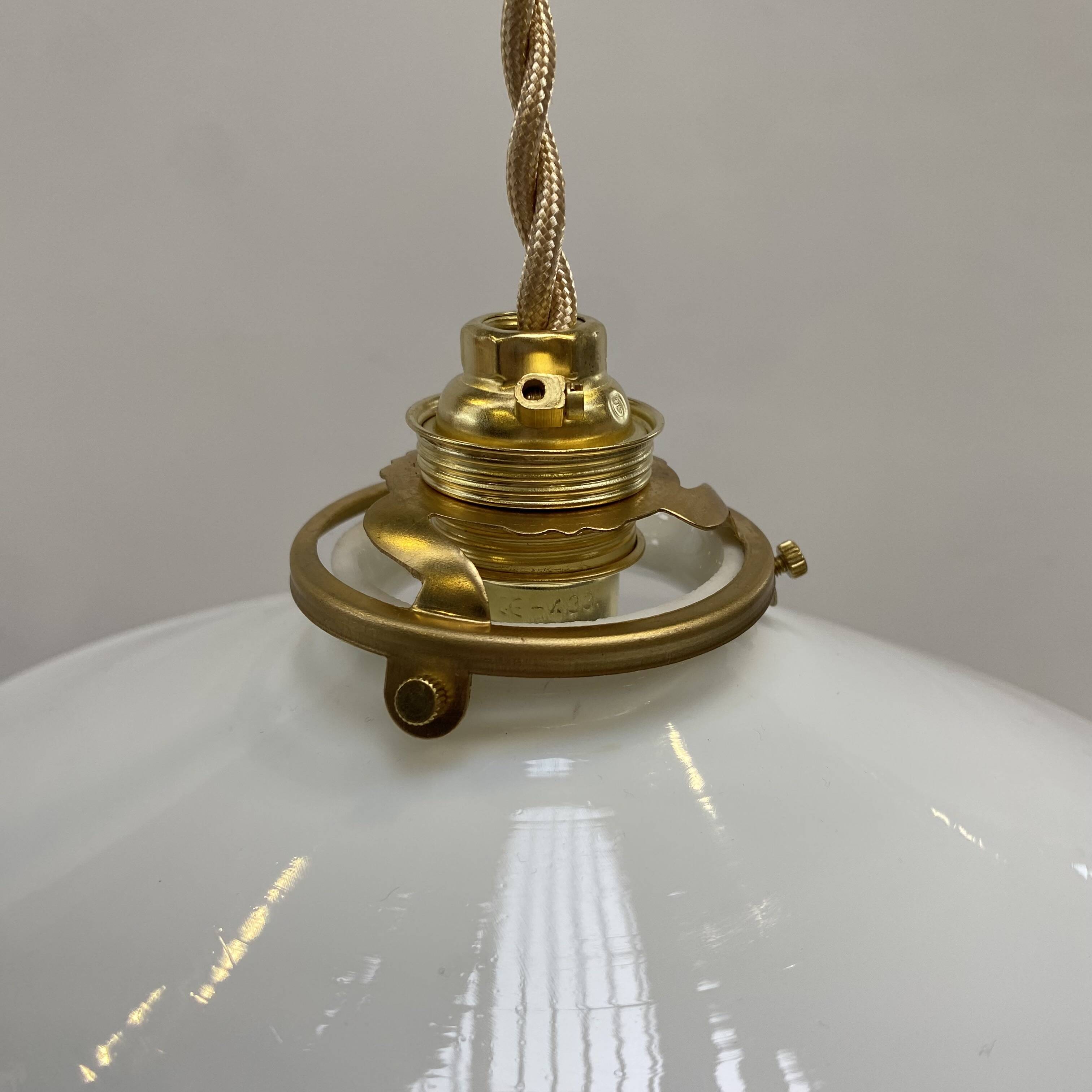 Vintage white opaline pendant light