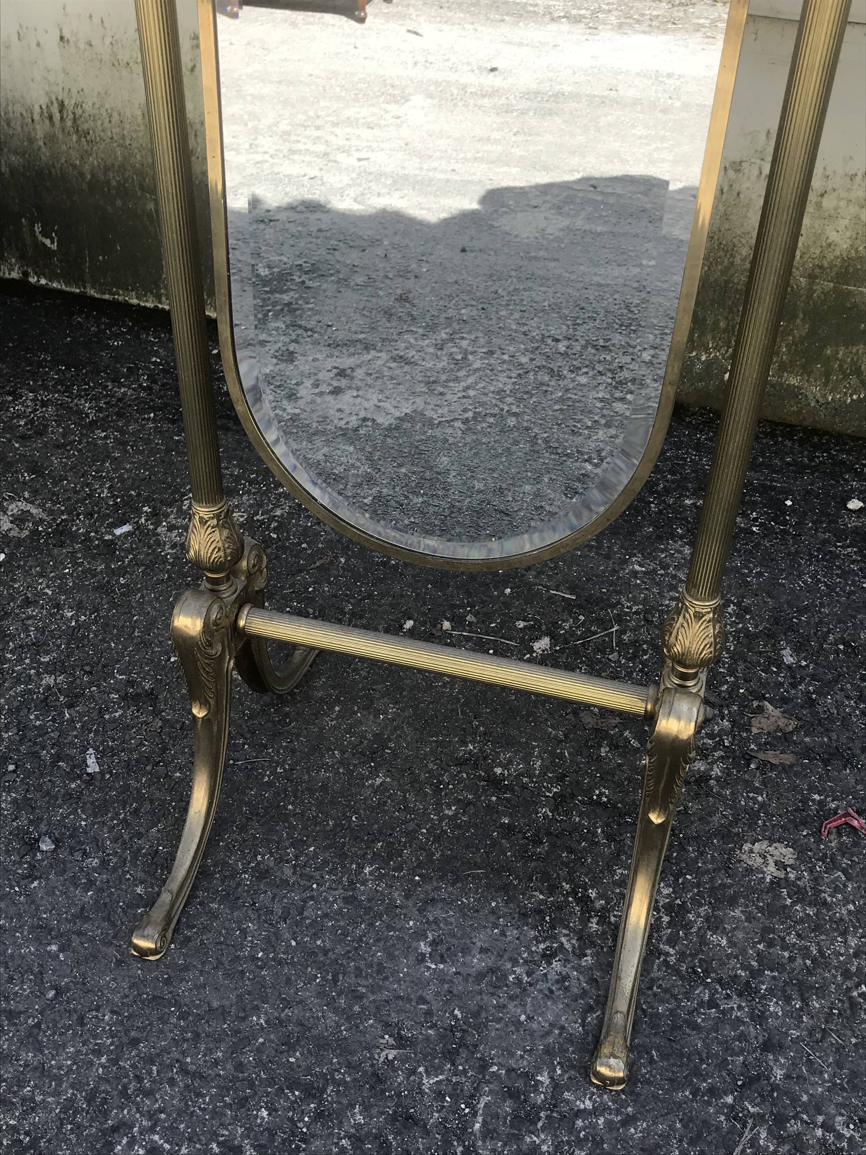 Brass psyche mirror 163x121cm