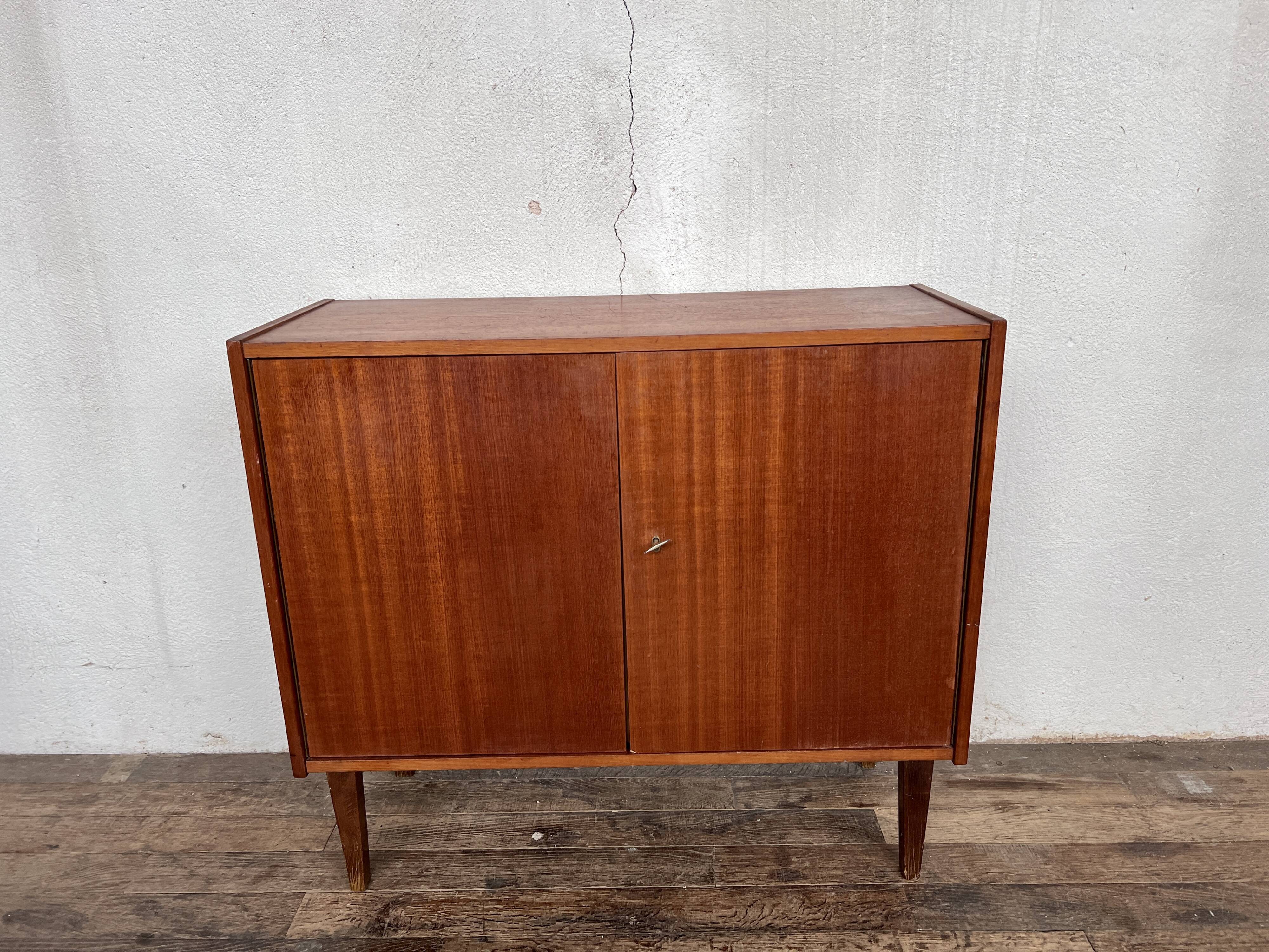Buffet two vintage teak doors 1960