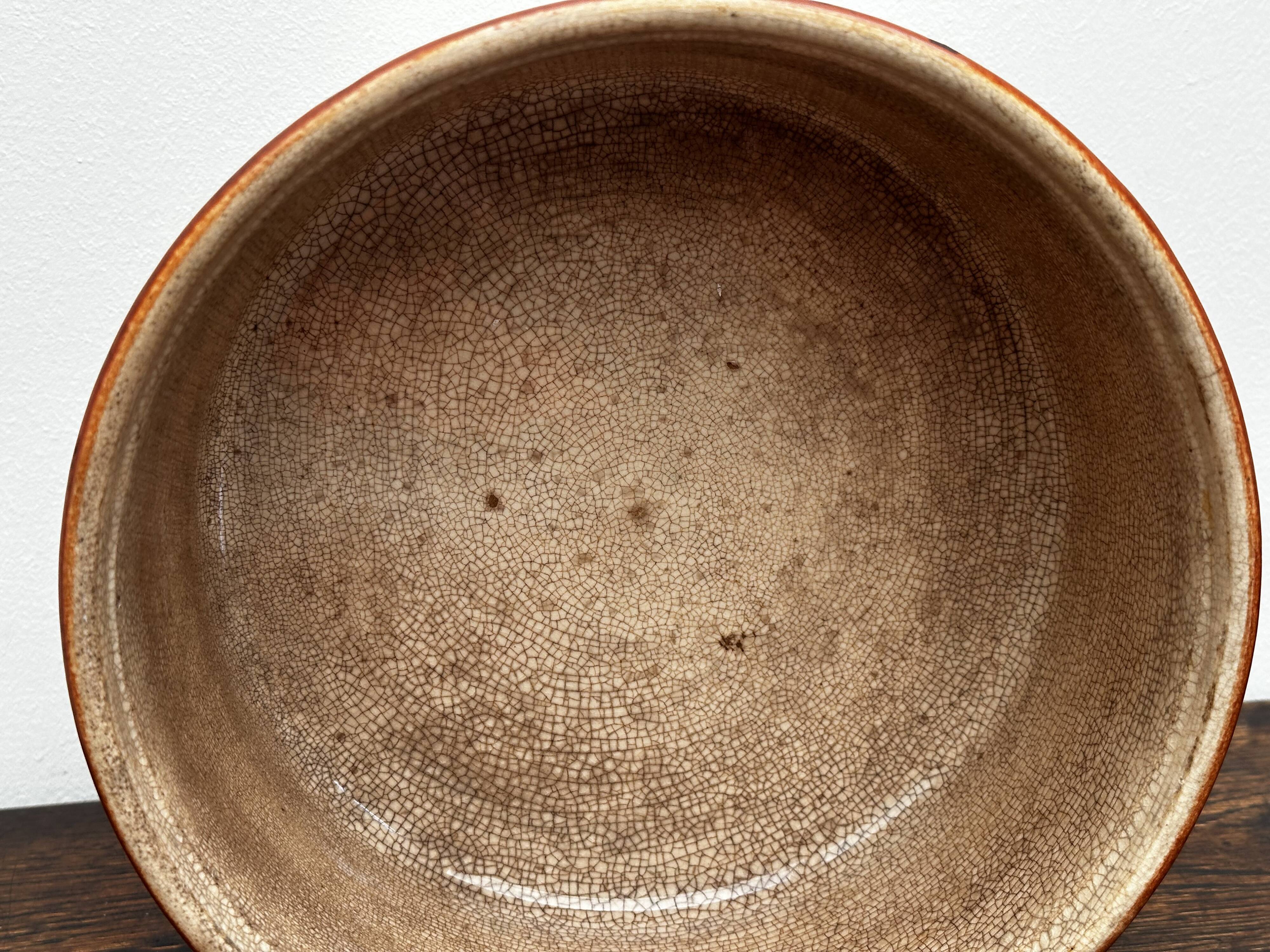 Flat Soufflé Mold in Stoneware, DUROFEU Brand, early 20th century