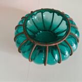 Vintage green blown glass lantern – bohemian spirit – Pier Import