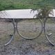 Designer table from the 70s, smoked glass top, chrome base