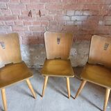 3 Brutalist bistro chairs year 60