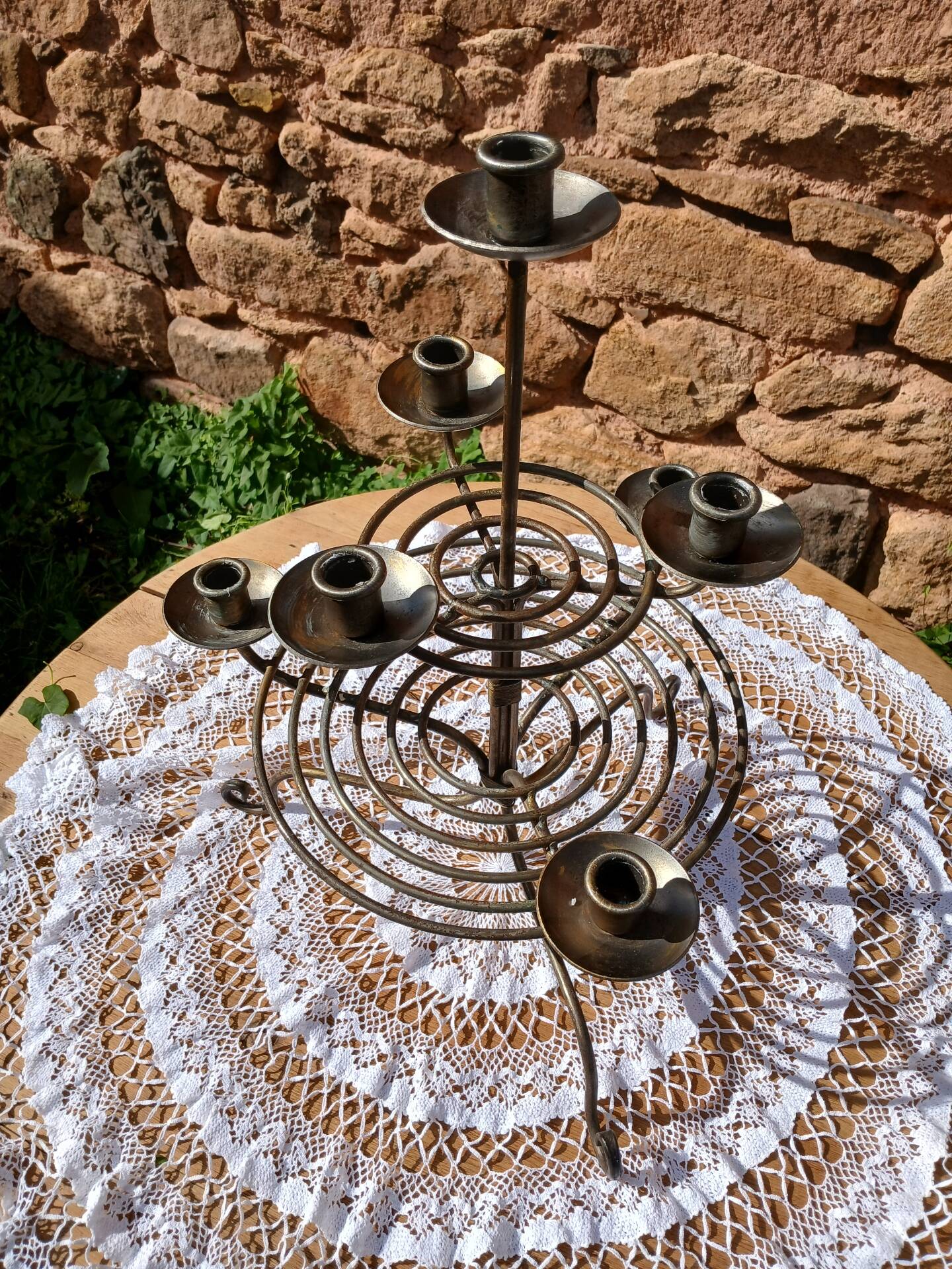 Wrought iron chandelier with 7 candles