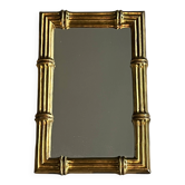Miroir aspect bambou doré Italie 1970