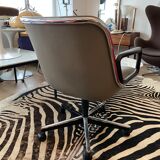 Fauteuil Executive Pollock en cuir gris par Knoll