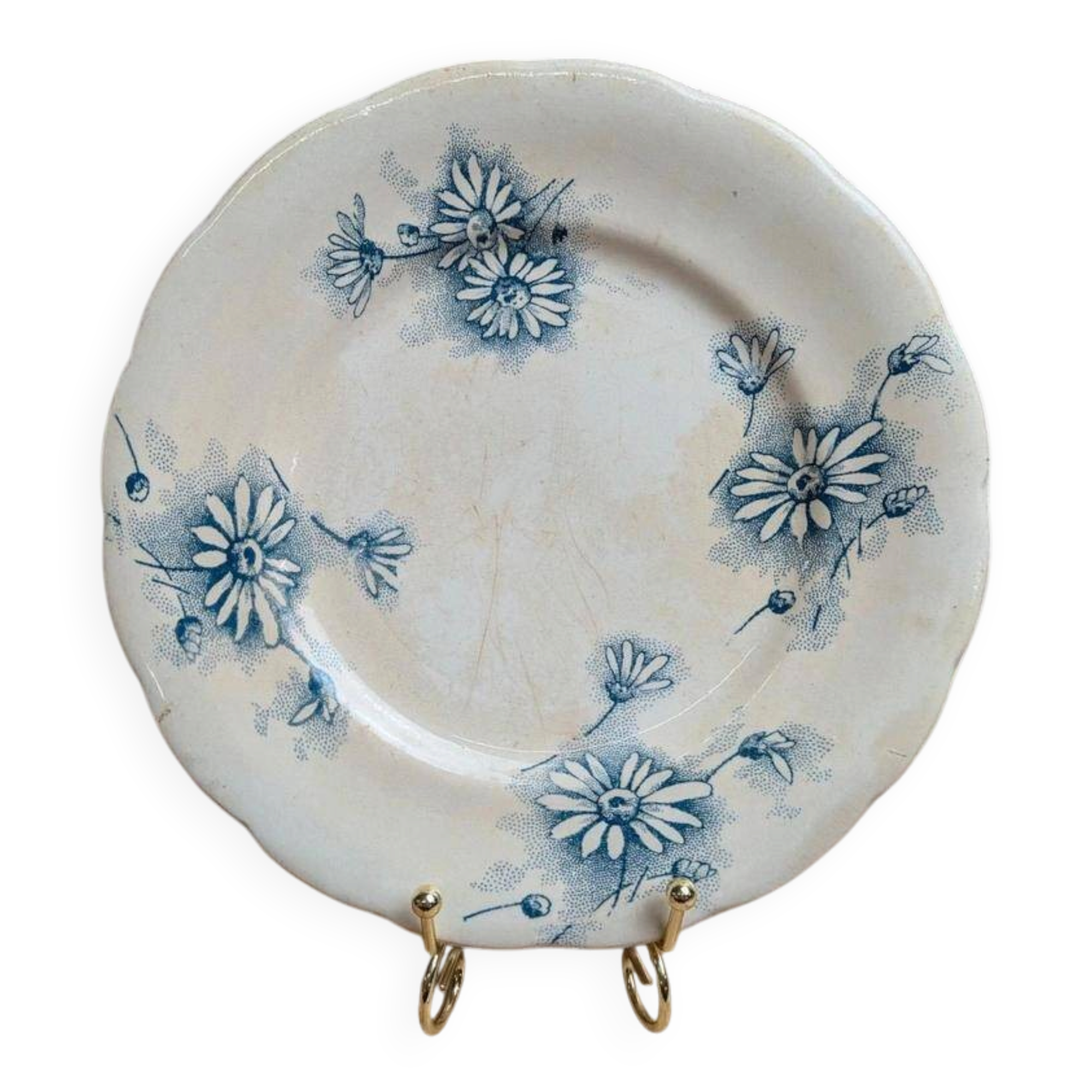 Marguerite ironstone dessert plate – Nouvelle Givors pottery