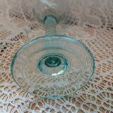 Glass tulip candle holder on stand