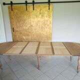 Large oval table in solid walnut renovated