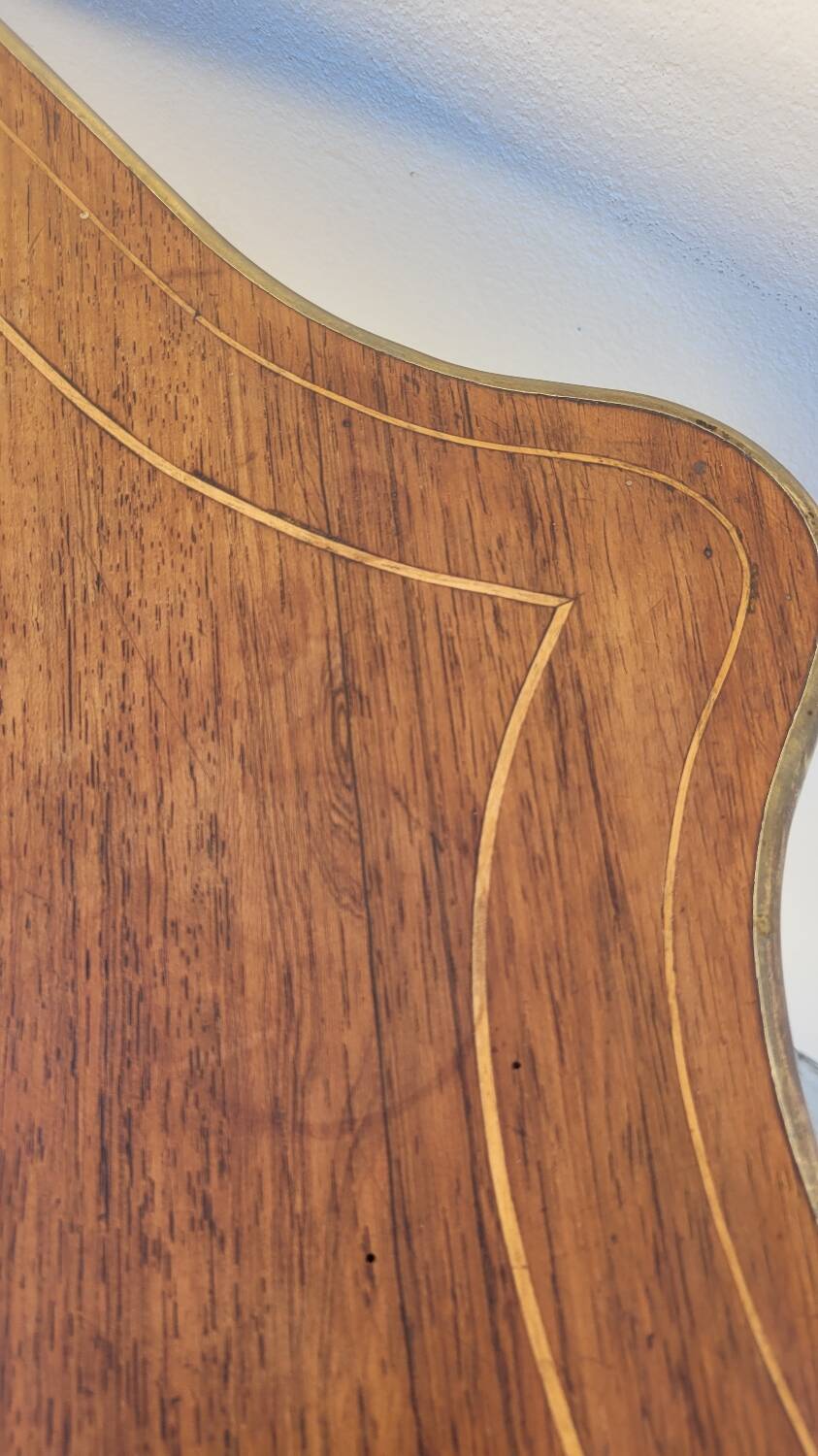 Napoleon III violin-shaped middle desk table 19th in marquetry