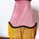 Art Nouveau lamp with fringed fabric shade