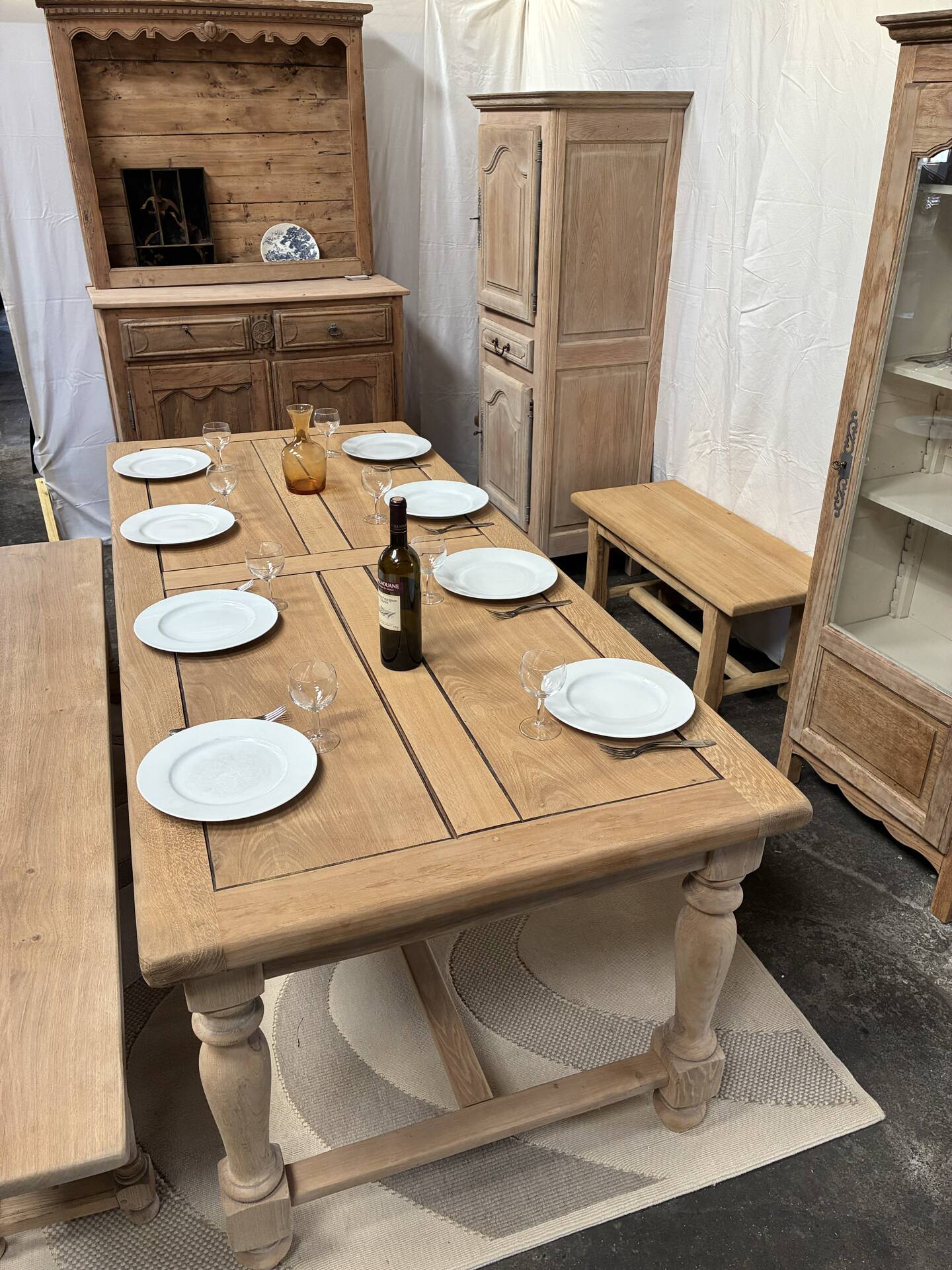 Solid oak farmhouse table