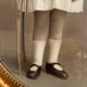 Old photograph, young girl with ribbon, 19th century