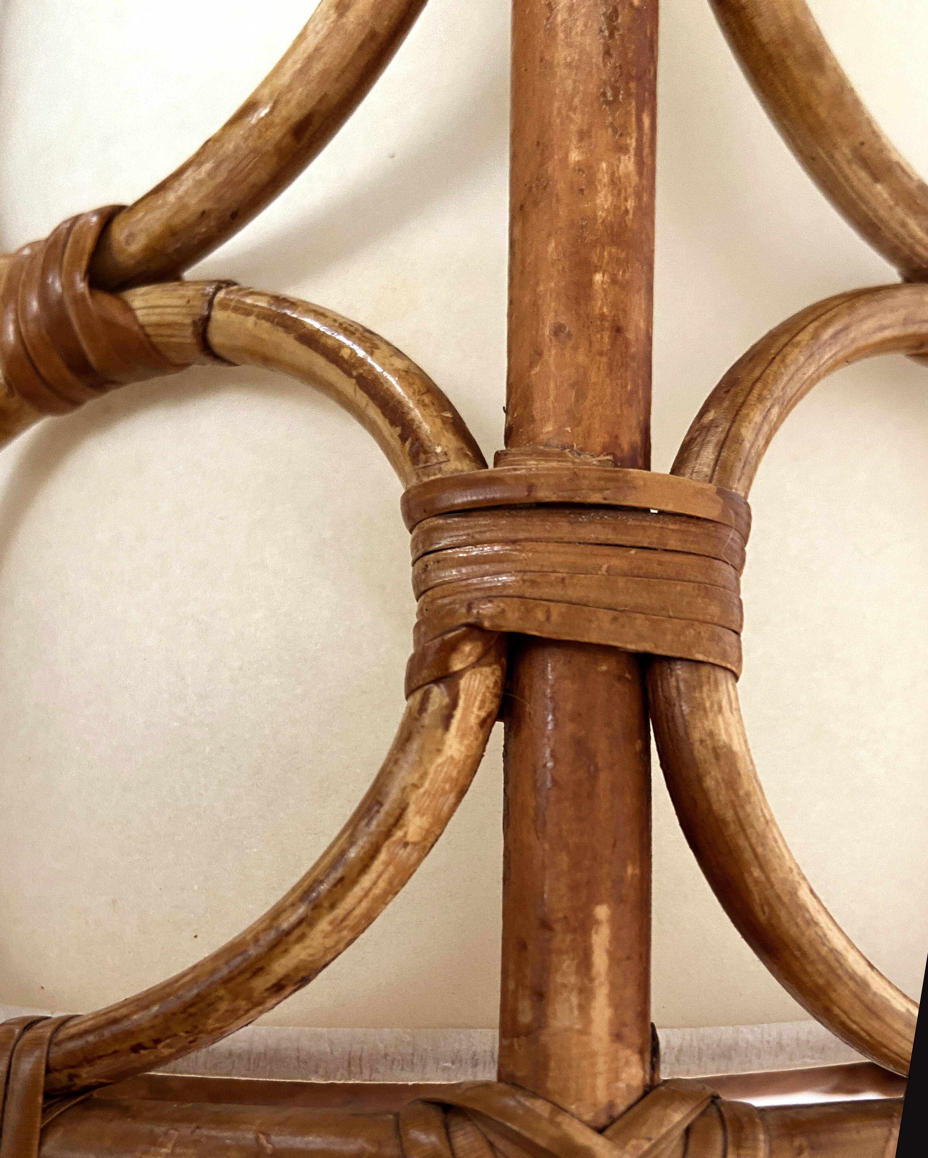Mid-Century Rattan Wall Sconces — Louis Sognot Style