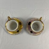 Coffee cups Napoleon in porcelain early XXth