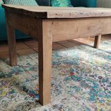 Vintage solid oak farmhouse coffee table 113x64