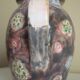 Rooster pitcher vase, glazed ceramic signed Jeanne Azambourg, Le Clos De Joye, 1960s