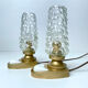 Pair of vintage table lamps, bubble glass, 70s