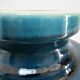 Vase céramique craquelée bleu canard 1970