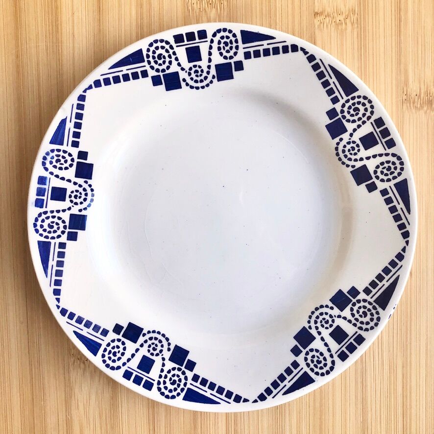 5 plates dessert Art Deco