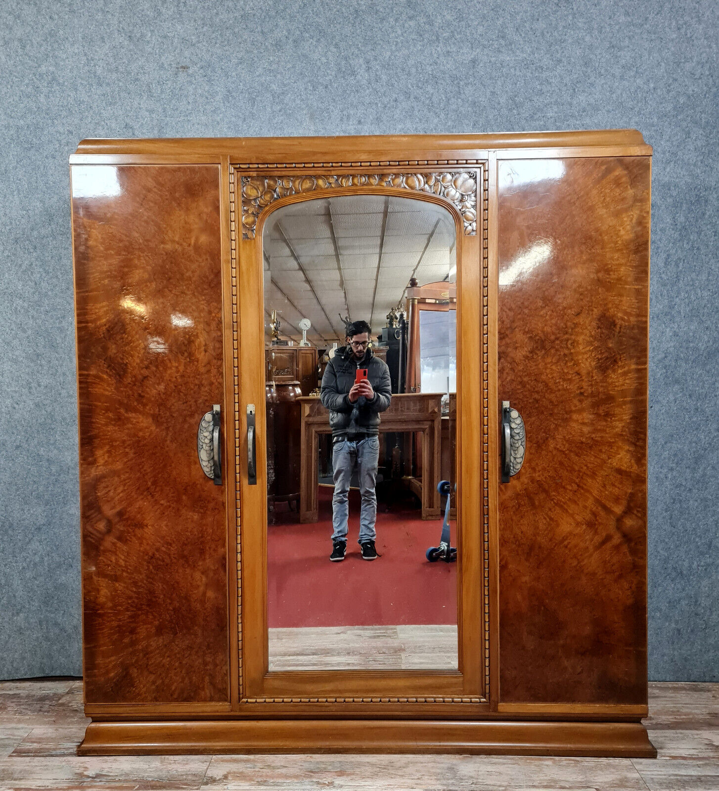 Art Deco period wardrobe in magnifying glass circa circa 1925-1930