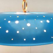 Perforated metal pendant lamp in mid-century style attributed to Ernest Igl for Hillebrand Leuchten, 1960s.