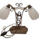 art deco table lamp marble base wrought iron frame hexagonal tulip imp belgium