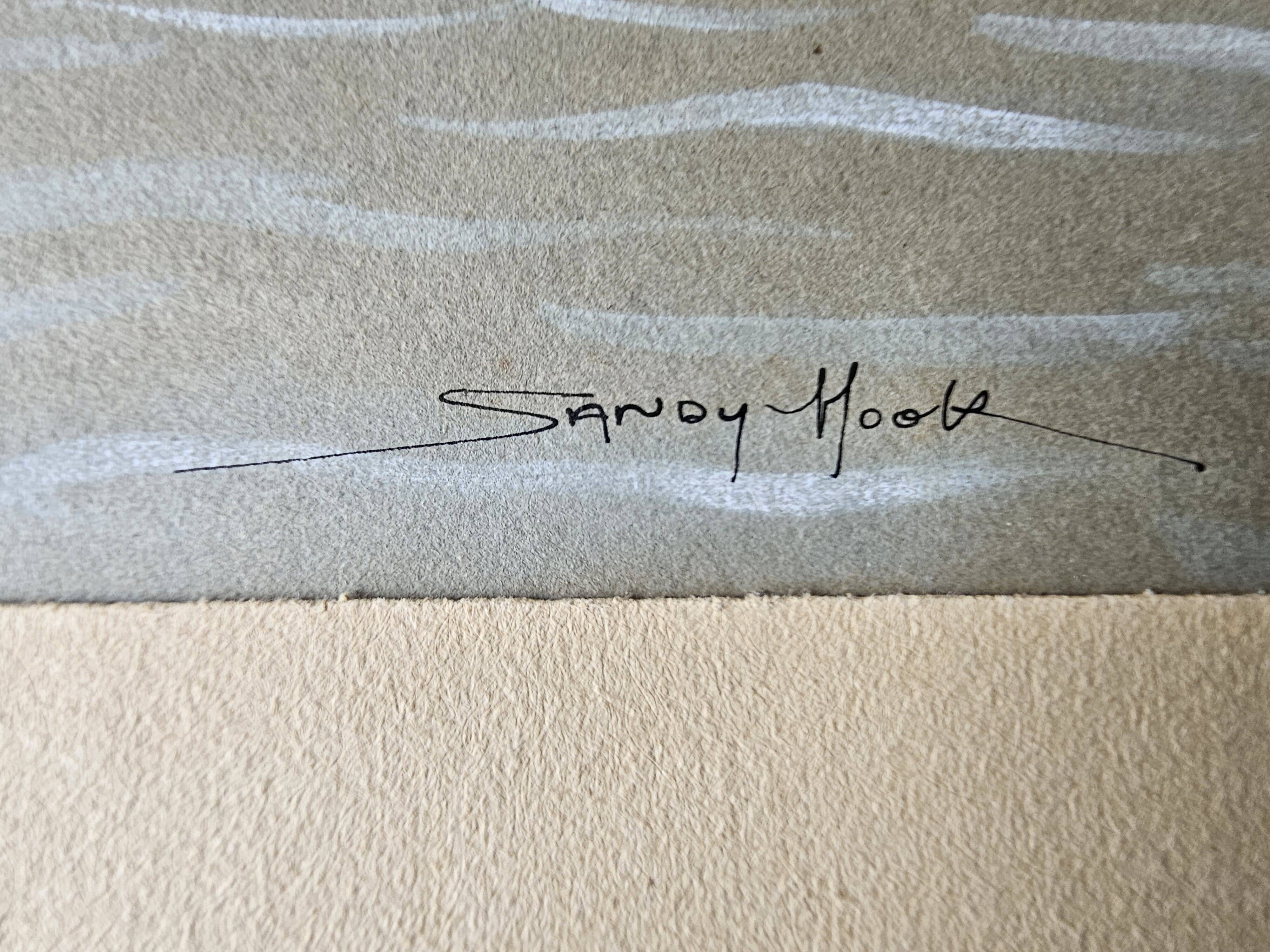 Watercolor of the Black Ocean Liner at Sea Signed TABOUREAU Georges known as Sandy-Hook (1879)