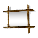 Old quilted wooden mirror