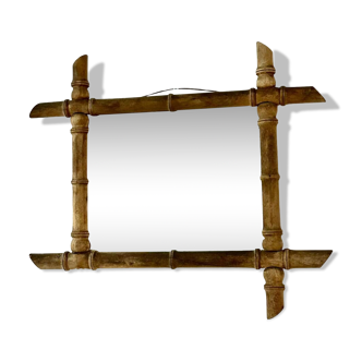 Old quilted wooden mirror