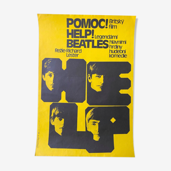 Affiche cinéma originale "Help" The Beatles 30x42cm 1986