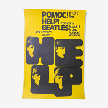 Original cinema poster "Help" The Beatles 30x42cm 1986