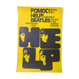 Original cinema poster "Help" The Beatles 30x42cm 1986