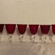 Set de 6 verres soufflés bullés rouges à pied