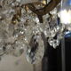 Ancient bronze and pampilles chandeliers with facets and crystal cups - old style - 6 fires