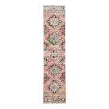 3x12 Rug For Hallway Dark Salmon  Persian Turkish Runner Rug, 82x364Cm SK 5242