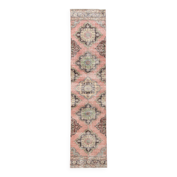 3x12 Rug For Hallway Dark Salmon  Persian Turkish Runner Rug, 82x364Cm SK 5242
