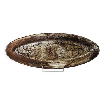 Grand plat en céramique par Michel Anasse, France, circa 1960